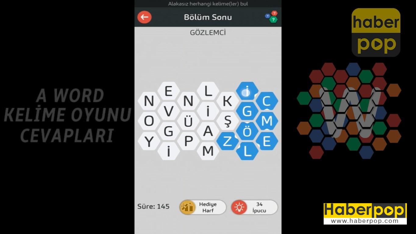 A Word cevapları 161-220 Oyuncu Bölüm sonu cevapları