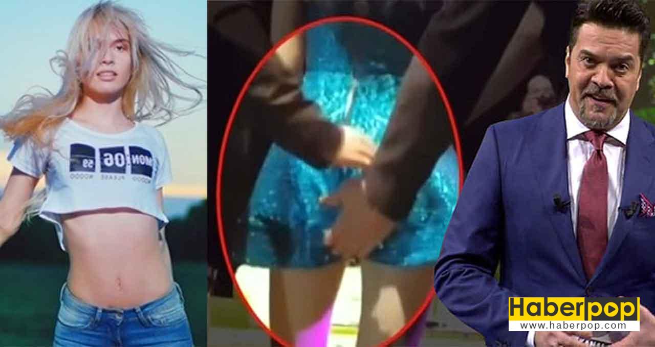 Aleyna tilki'nin eteğini elleriyle tutup frikik videosunu engelleyen Beyazıt Öztürk